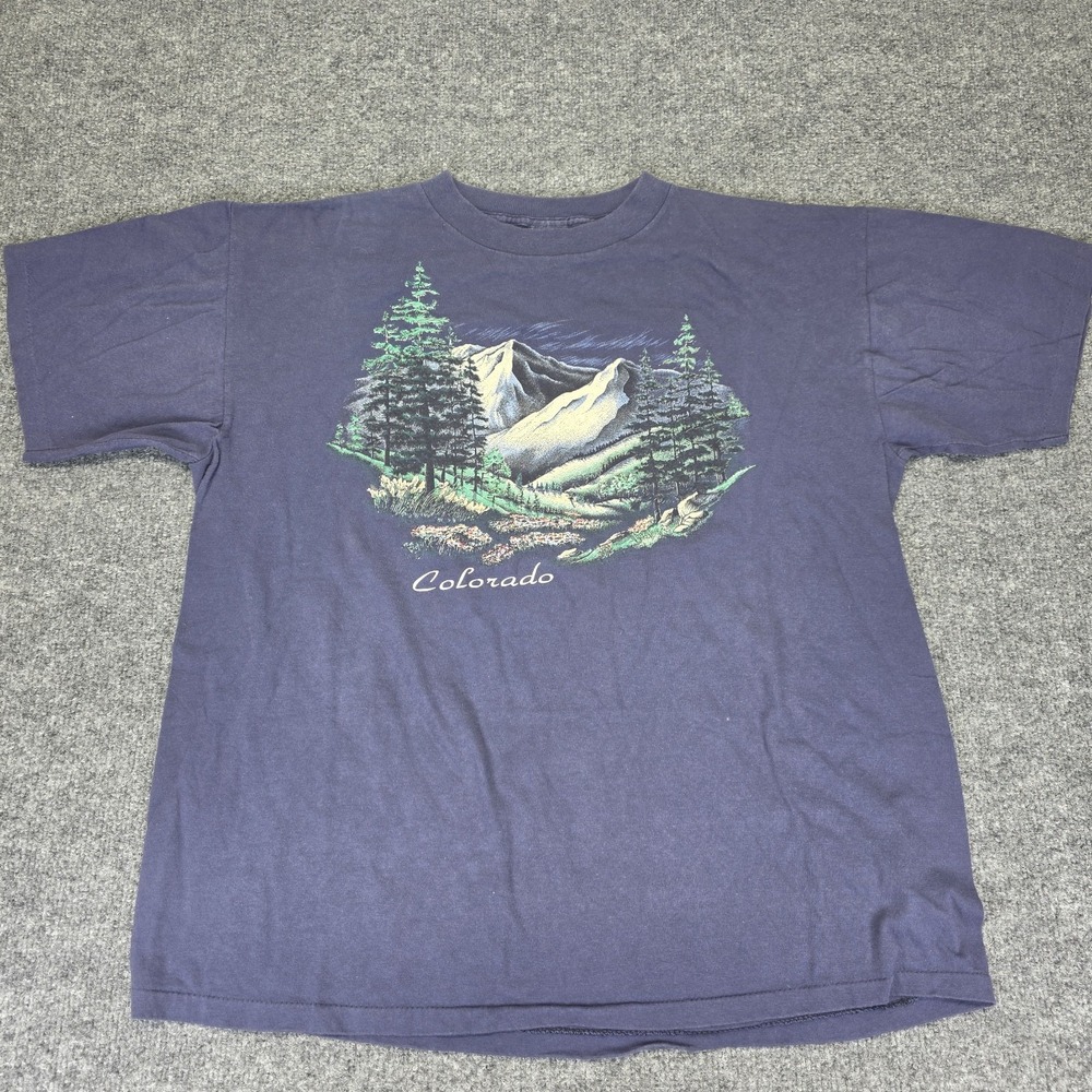 Vintage Colorado T Shirt Nature Mountain X Large Mens‎ Single Stitch 90s USA
